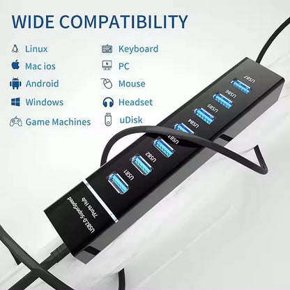Multiplicador De Puertos Usb 7 Puertos